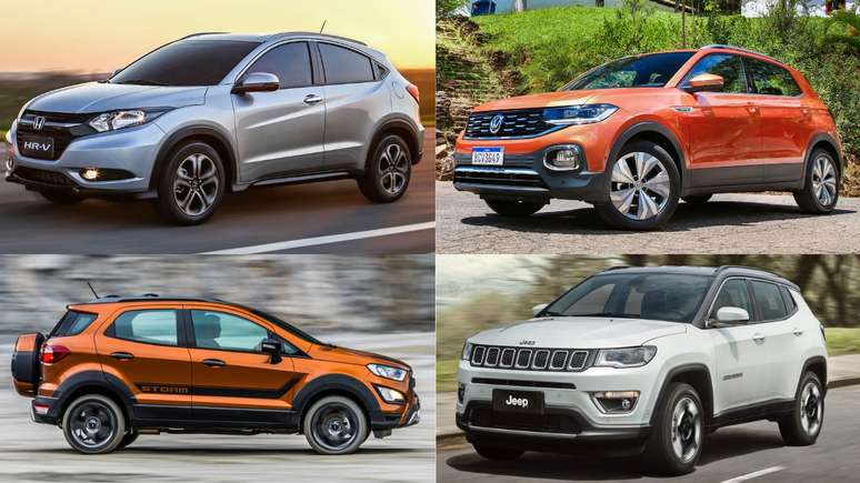 Honda HR-V , Volkswagen T-Cross, Ford EcoSport e Jeep Compass: protagonistas da história dos SUVs