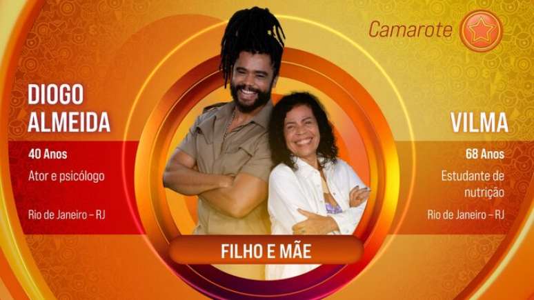 BBB 25: Diogo Almeida e a mãe, Vilma.