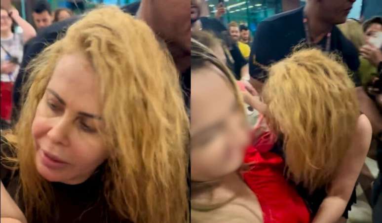 Joelma foi abordada por fãs enquanto precisava de ajuda para caminhar