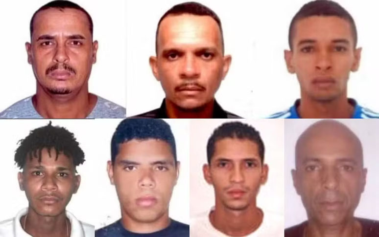 Vítimas identificadas em ordem alfabética: Cláudio José da Silva, Cleiton José Bento, José Carlos Gomes Bezerra, Luiz Fernando da Silva Barbosa, Luiz Herculano Alves Filho, Silvano José da Silva, Valdeci Sebastião da Silva