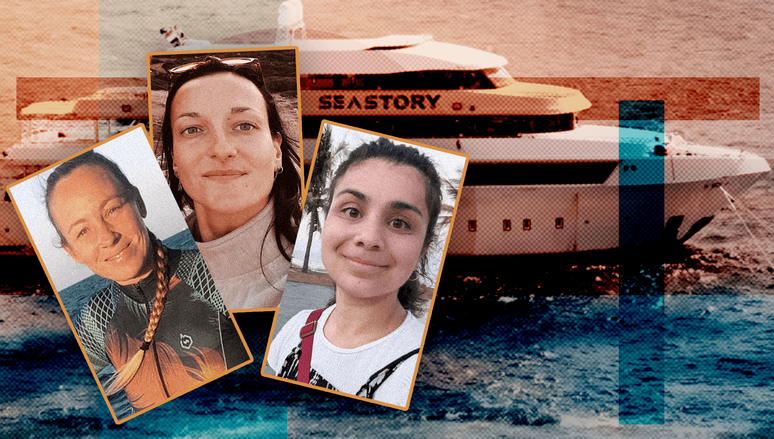 Hissora, Lucianna e Sarah estavam a bordo do Sea Story na noite em que o barco afundou no Mar Vermelho