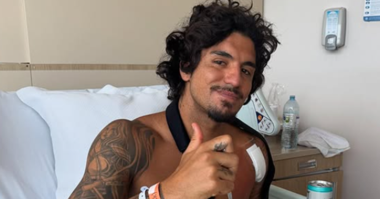 Gabriel Medina se recupera apos cirurgia no ombro