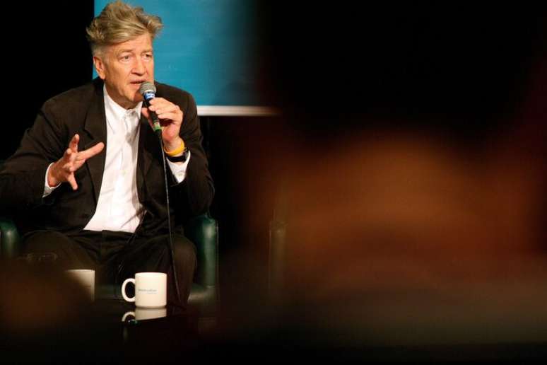 O cineasta David Lynch durante evento e sessão de autógrafos, na Livraria Cultura do Conjunto Nacional, em São Paulo, em 2008