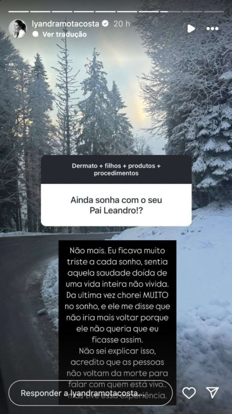 Story de Lyandra Costa - Reprodução/Instagram