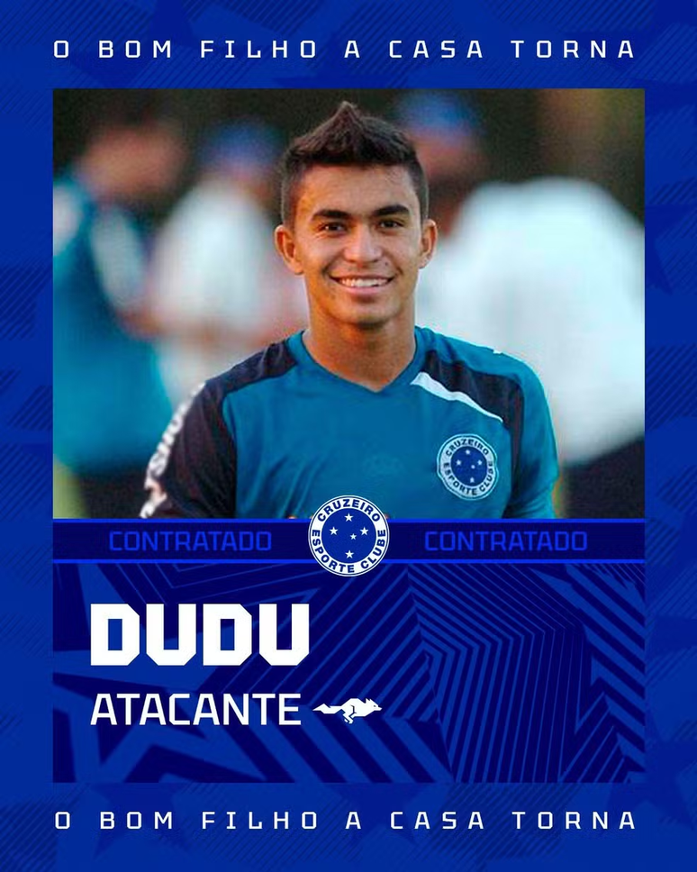 (Cruzeiro anuncia retorno de Dudubet 13suas redes sociais/ REPRODUÇÃO)