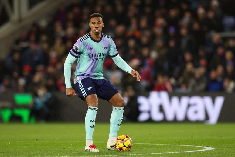 Gabriel Magalhães (Arsenal) durante jogo contra o Crystal Palace, no dia 21.12.2024 