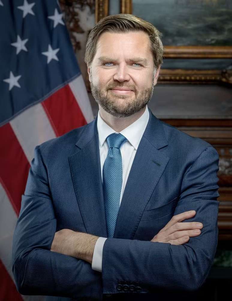 Foto oficial do vice-presidente dos Estados Unidos, J.D. Vance