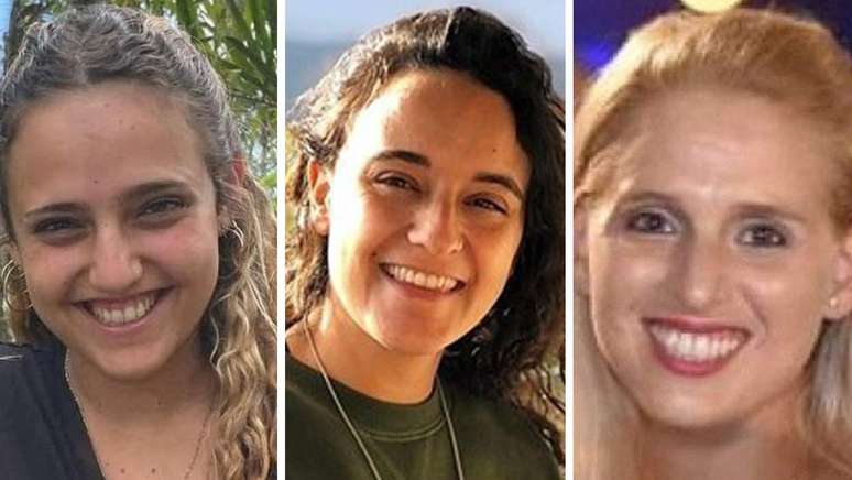 Da esquerda para a direita: Romi Gonen, Emily Damari e Doron Steinbrecher