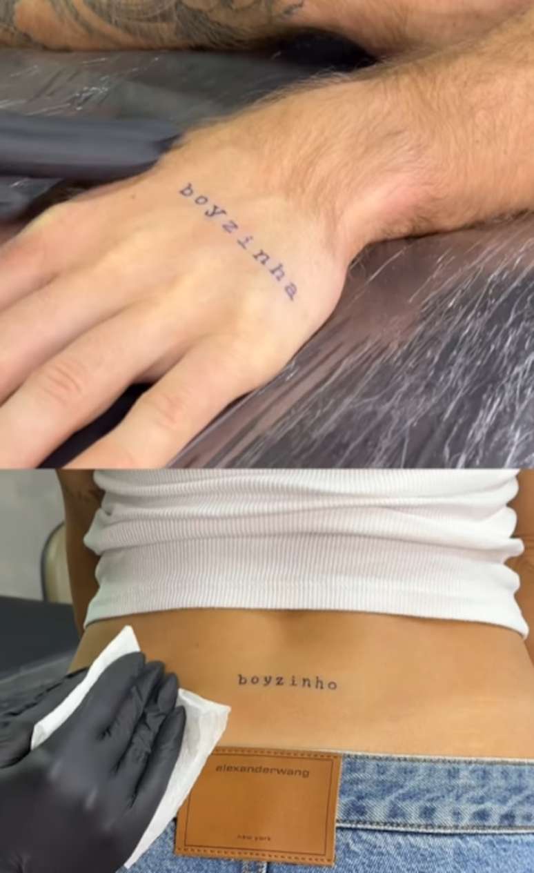 Boyzinho e Boyzinha: Juliette e noivo fazem tatuagem de casal