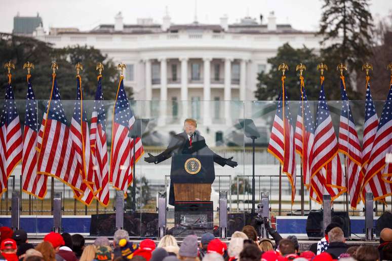 Trump falou a seus apoiadores antes da invasão do Capitólio em 6 de janeiro de 2021