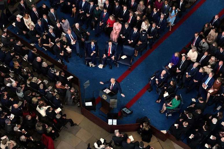 Trump fez seu primeiro discurso após a posse