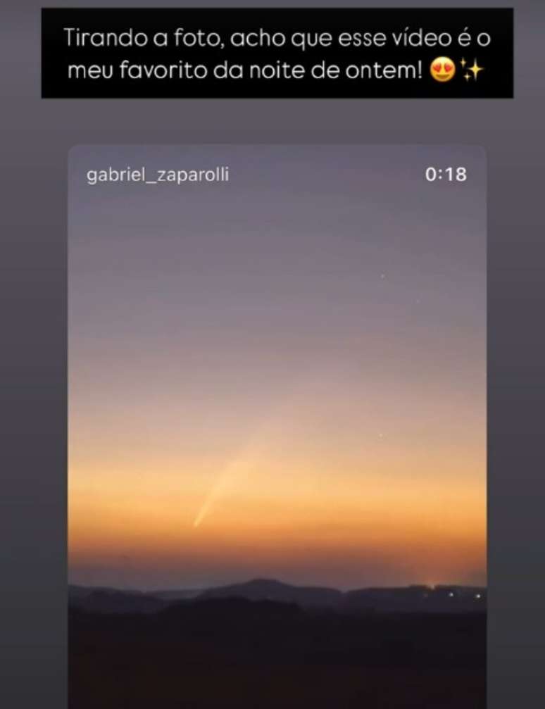 Cometa visto do céu do Rio Grande do Sul no fim de semana.