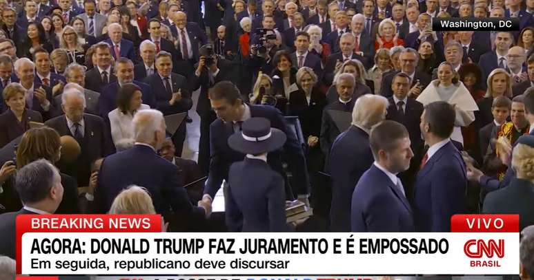 Barron Trump fez questão de prestigiar Biden e Kamala, enquanto seus irmãos ignoraram os democratas que deixam a Casa Branca