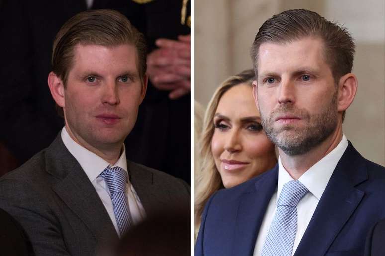 Eric Trump em 2017 e em 2025