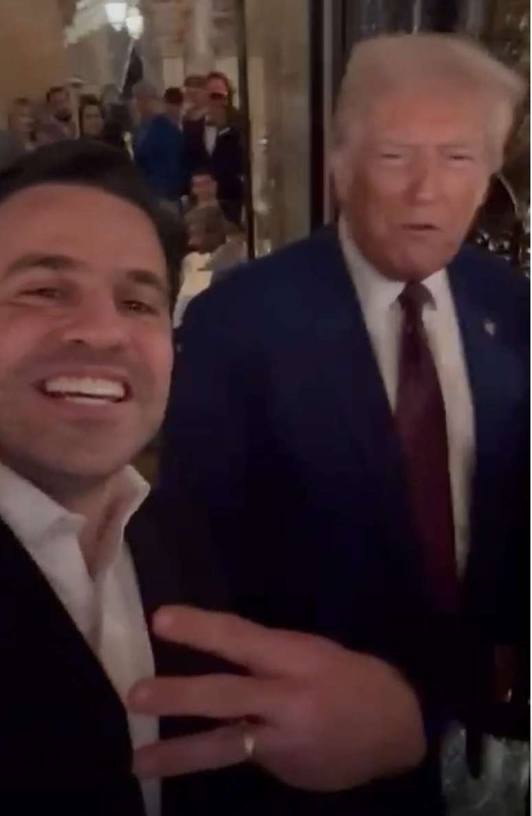 Pablo Marçal (PRTB) se encontra com o presidente dos Estados Unidos, Donald Trump (Republicano).