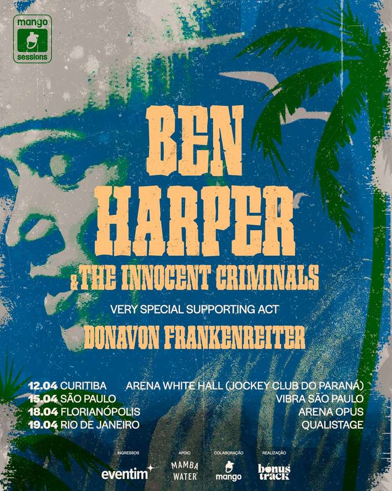 Ben Harper e Donavon Frankenreiter passam pelo Brasil em abril (Divulgação)