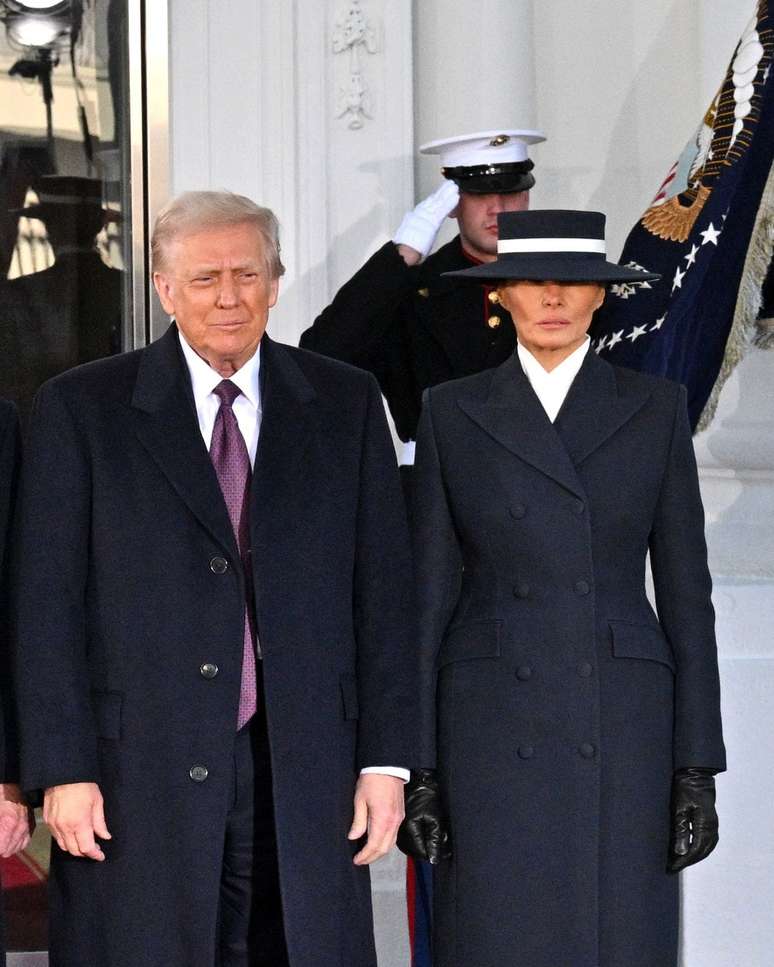 Donald Trump e Melania na posse de 2025 