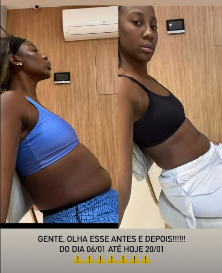 Camilla de Lucas divide antes e depois de barriga com os seguidores