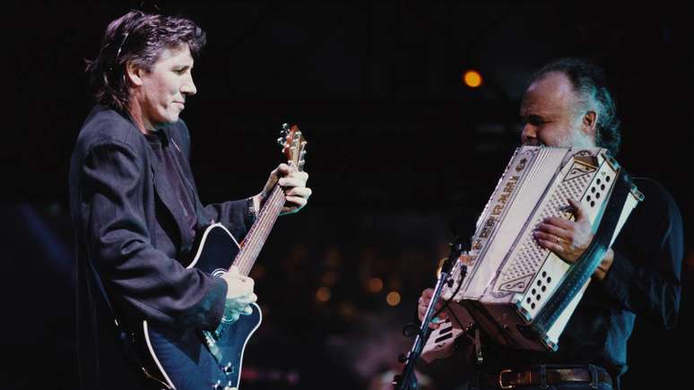 Roger Waters e Garth Hudson em 1990 -