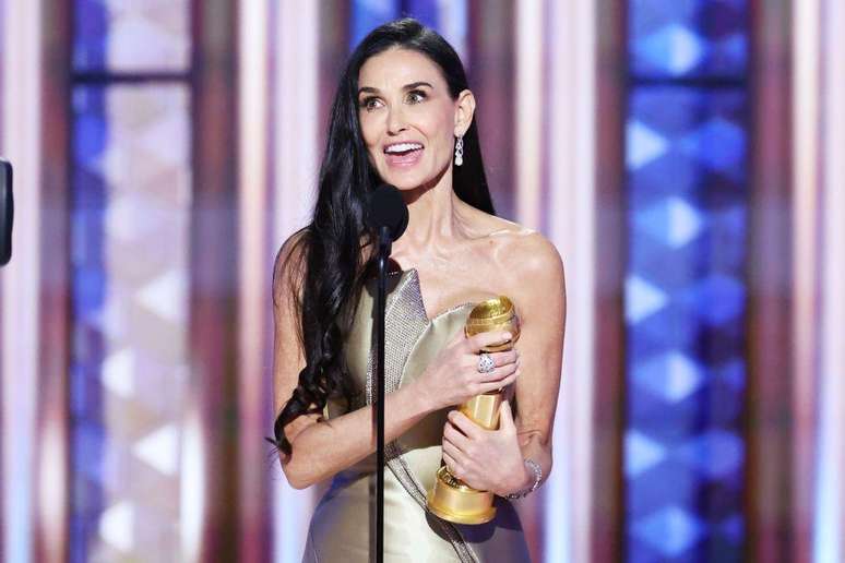 A atriz Demi Moore disputa de Fernanda Torres no Oscar