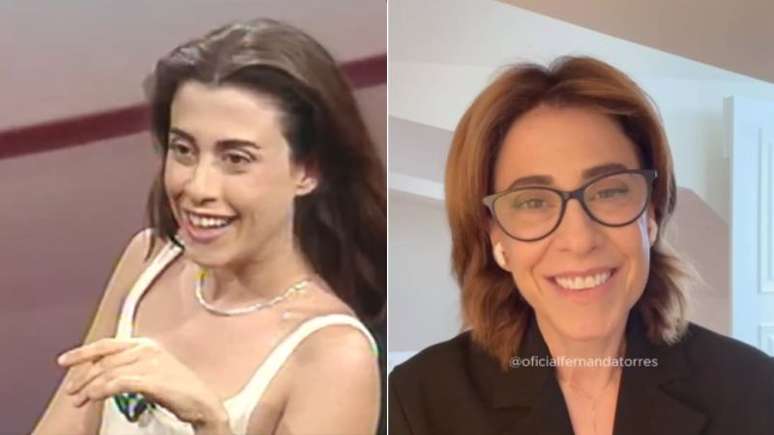 Fernanda Torres em entrevista para o 'Roda Viva', em 1992, e atualmente