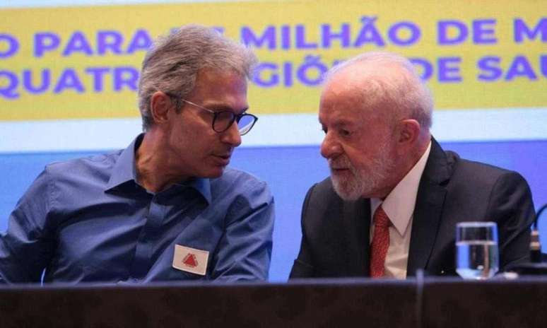 O governador de Minas Gerais, Romeu Zema (Novo), e o presidente Luiz Inácio Lula da Silva (PT)