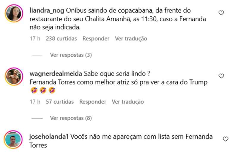 Brasileiros invadem perfil da Academia e pedem Fernanda Torres indicada ao Oscar