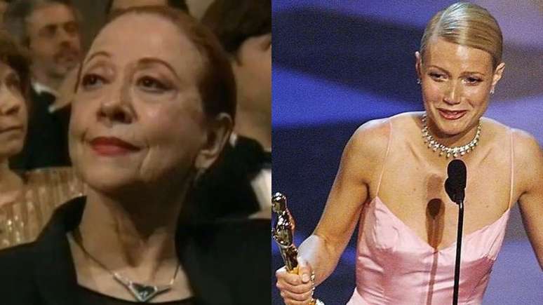 Fernanda Montenegro e Gwyneth Paltrow no Oscar de 1999