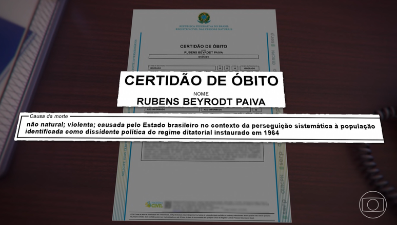 Certidão de óbito de Rubens Paiva é corrigida