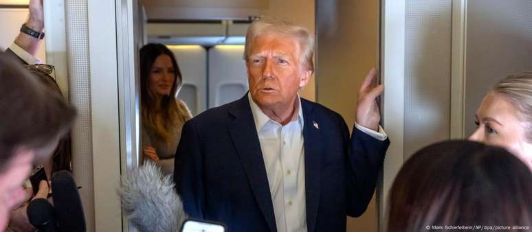 Em entrevista no Air Force One, Trump disse que pedirá que Egito e Jordânia acolham palestinos