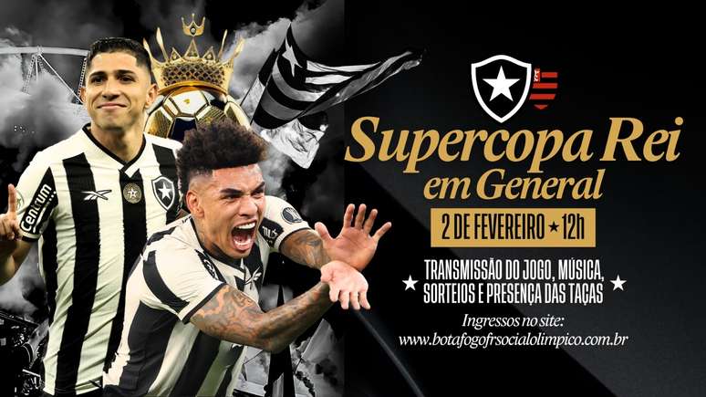 Botafogo x Flamengo of Super Copa Rei will be broadcast live in General Severiano