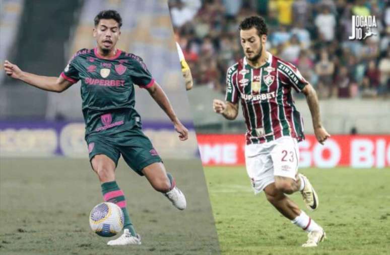 - Fotos: Lucas Merçon/Marina Garcia/Fluminense - Legenda: Guga e Nonato estiveram em campo no empate, sem gols, do Fluminense com o Madureira