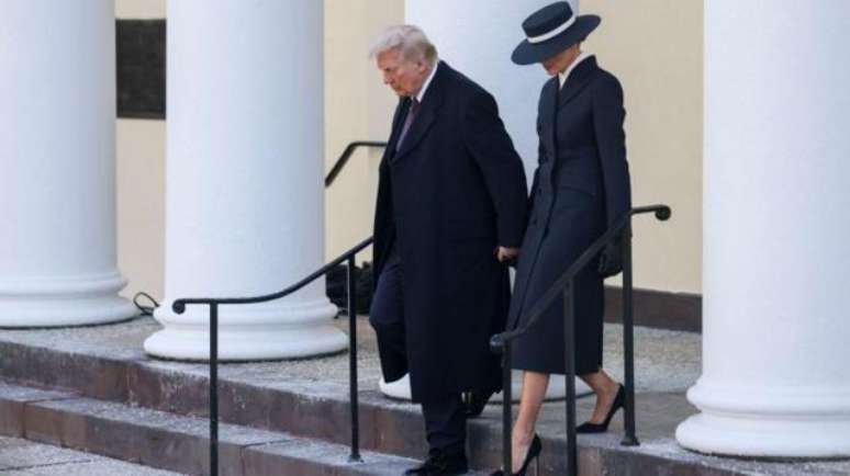 Look de Melania na cerim&ocirc;nia de posse do marido