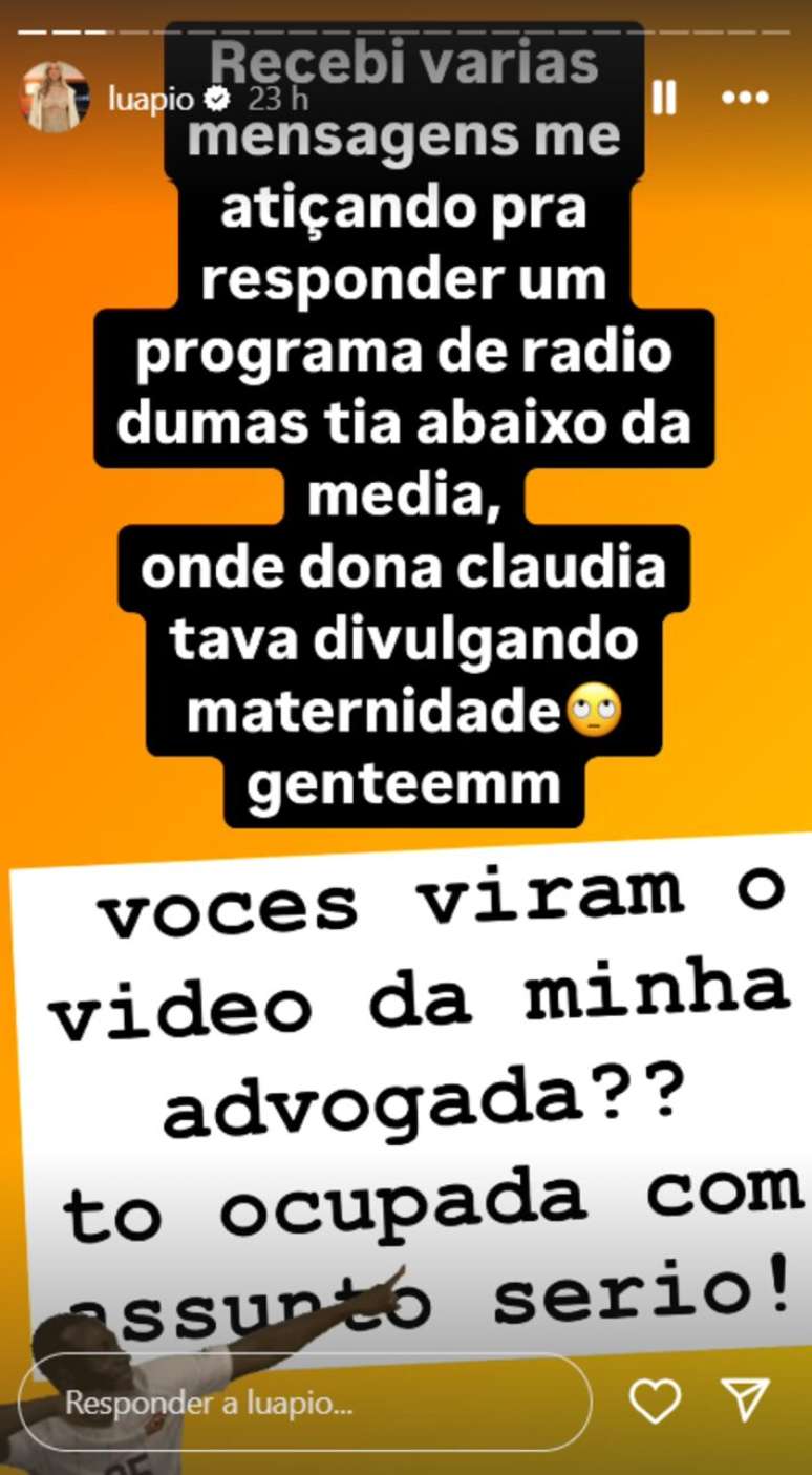 Luana Piovani minimizou pol&ecirc;mica