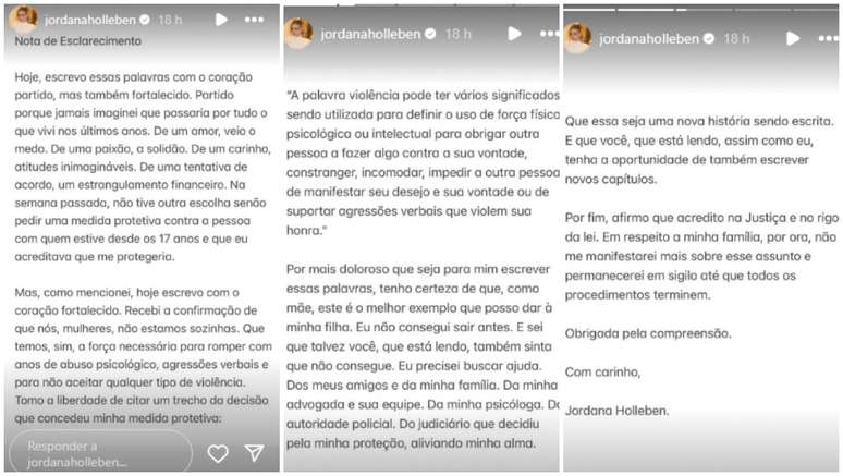 Jordanna Holben ha publicado una situación en múltiples publicaciones en redes sociales. Alan niega las acusaciones