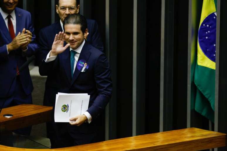 O deputado Hugo Motta, presidente da C&acirc;mara