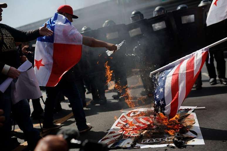 Neste fim de semana, ocorreram protestos na Cidade do Panamá contra a visita de Rubio