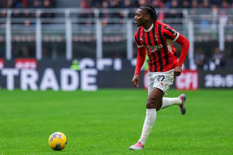 Rafael Leão (Milan) durante jogo contra o Parma, no dia 26.01.2025