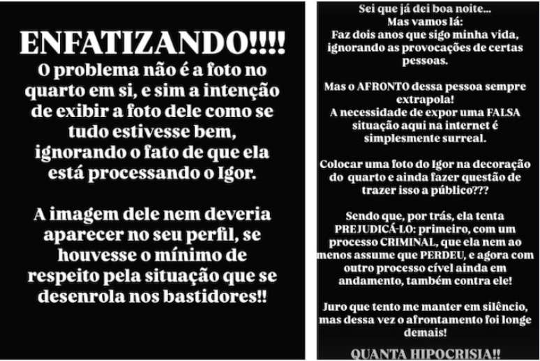 Desabafo de Amabylle Eiroa nas redes sociais