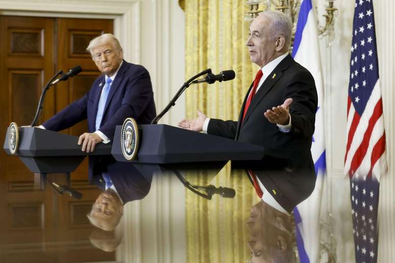 Trump e Netanyahu deram entrevista coletiva na Casa Branca na ter&ccedil;a-feira (4/2)