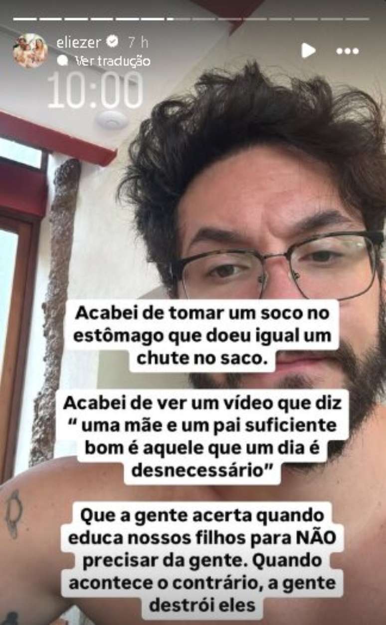 Reflex&atilde;o sobre paternidade - Reprodu&ccedil;&atilde;o / Instagram