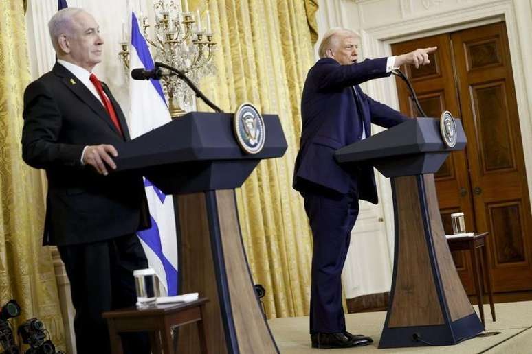 Trump sugeriu que palestinos de Gaza sejam realocados durante entrevista coletiva com Netanyahu