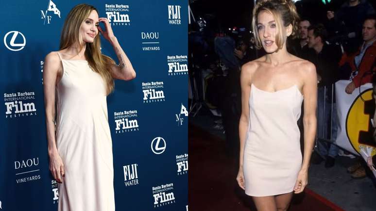 Angelina Jolie attracts attention when she uses a super similar naked dress to Carrie Bradshaw