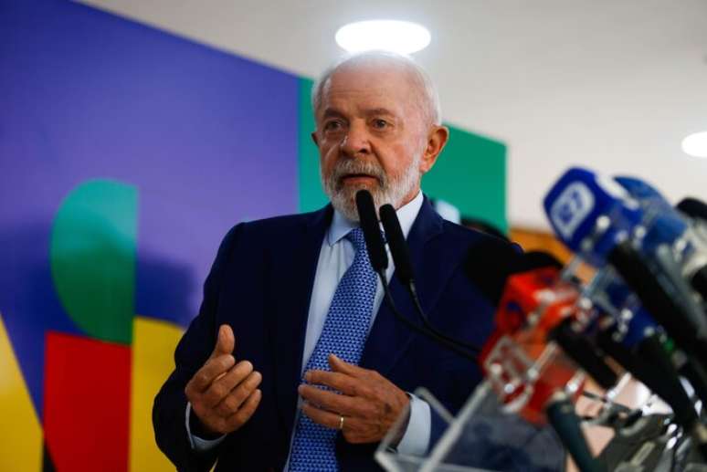 Lula, presidente da República, durante coletiva de imprensa em Brasília. 