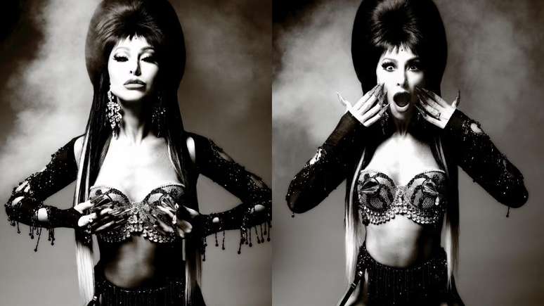 Sabrina vestida como Elvira