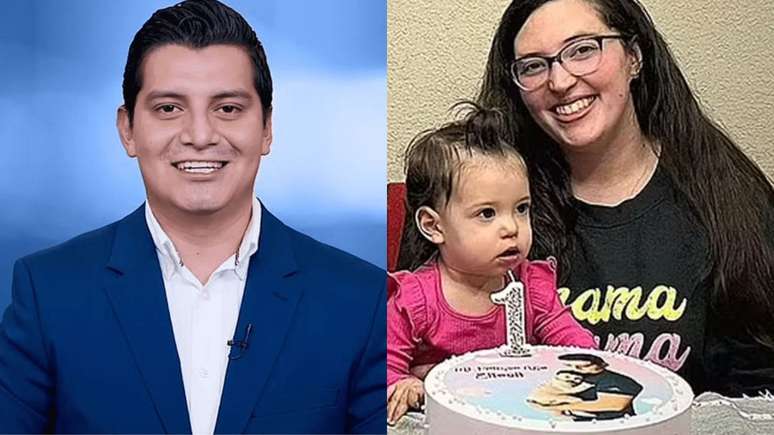 Adan Manzano com a esposa, Ashleigh Manzano e Eleanor