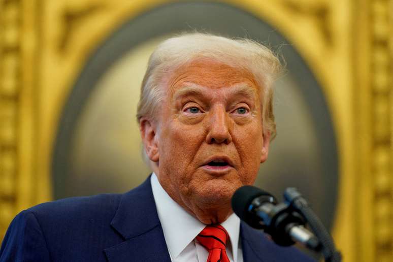 O presidente dos EUA, Donald Trump, fala na Casa Branca, em Washington, nesta quarta-feira, 5/2
