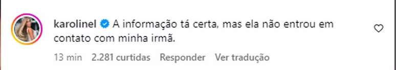 Karoline Lima se manifesta sobre nova desavença com Tainá Castro –