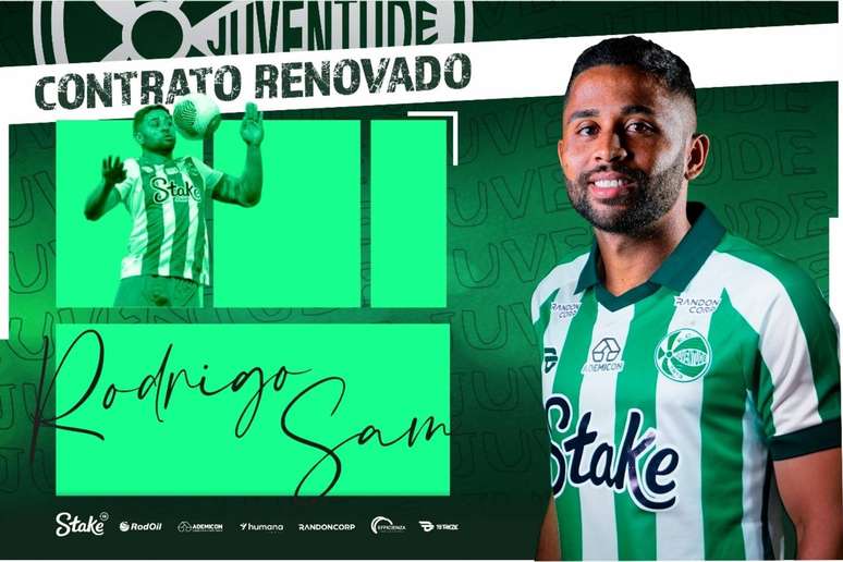 Juventude anuncia renovação com Rodrigo Sam. 