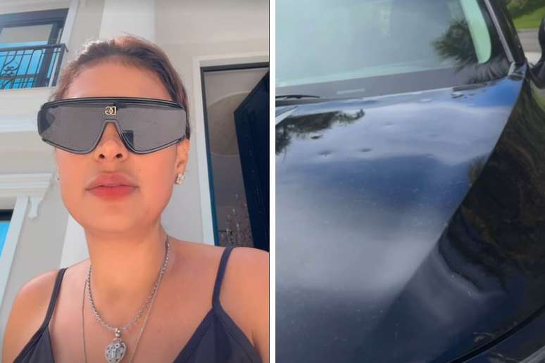 Simone Mendes mostrou carros amassados devido à chuva de granizo em São Paulo